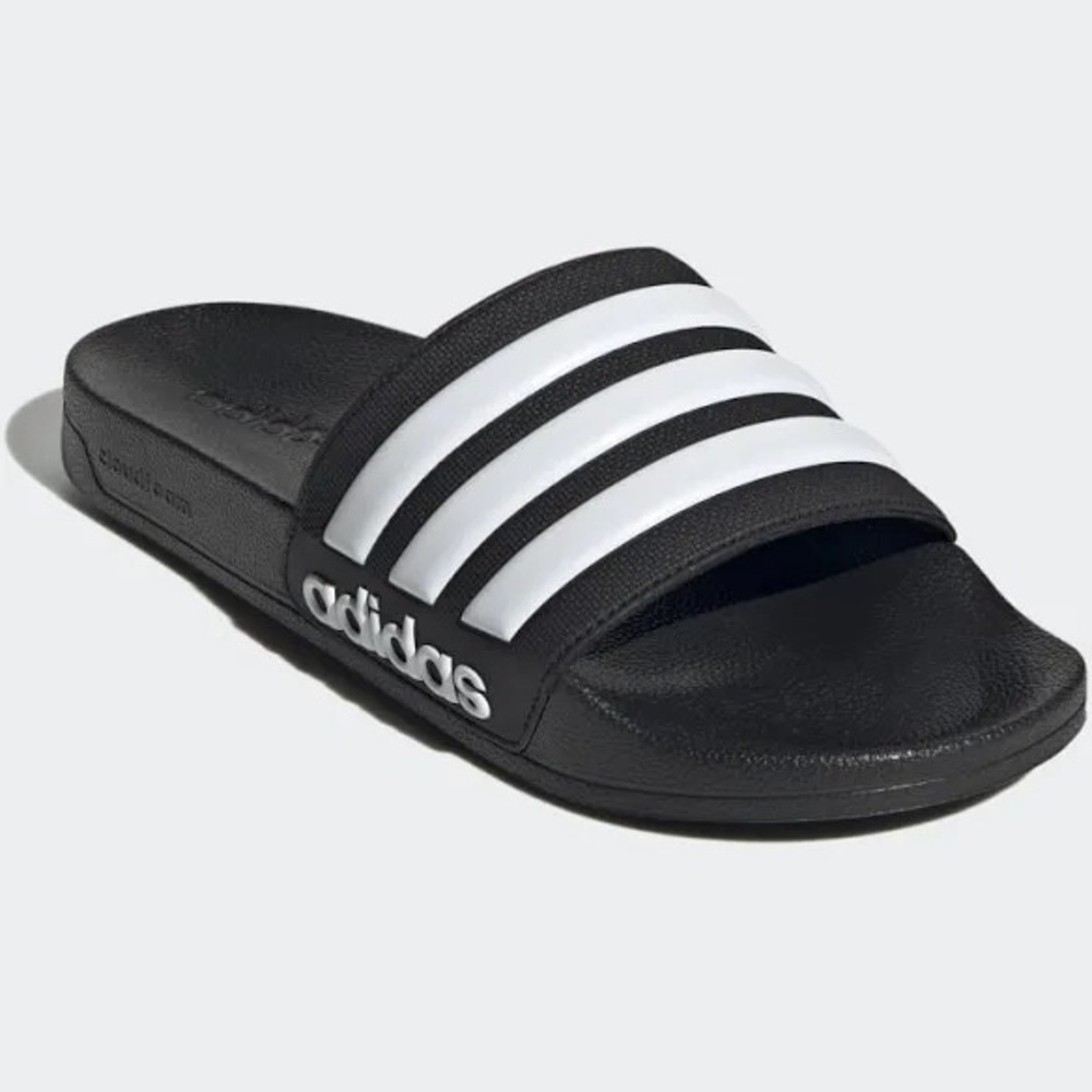 Adidas Adilette Shower Slides in Black and White size 6 NWT NIB